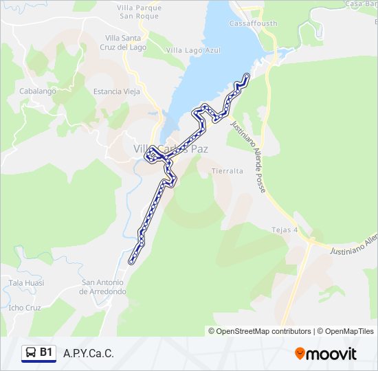 Ruta B1: Horarios, Paradas Y Mapas - A.P.Y.Ca.C. (Actualizado)