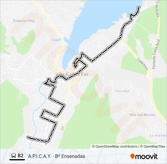 Mapa de B2 de autobús