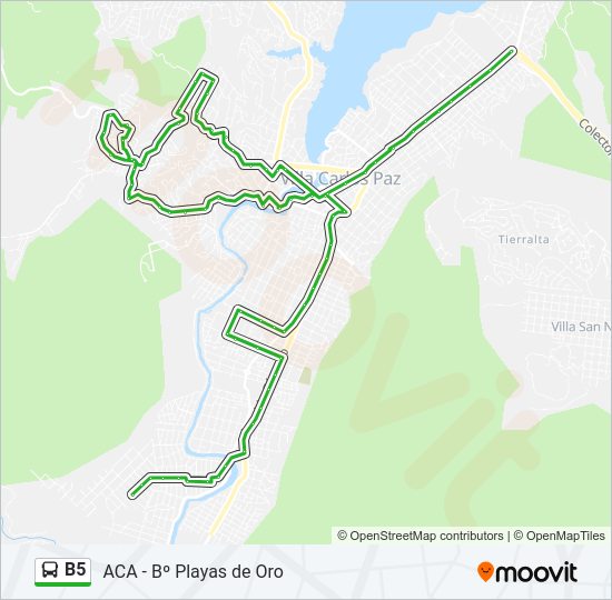 Mapa de B5 de autobús