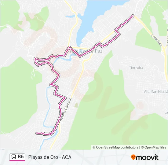 B6 Bus Line Map