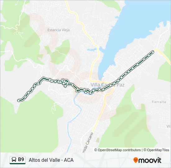 B9 Bus Line Map