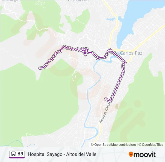 B9 Bus Line Map