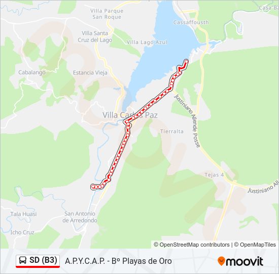 Mapa de SD (B3) de autobús