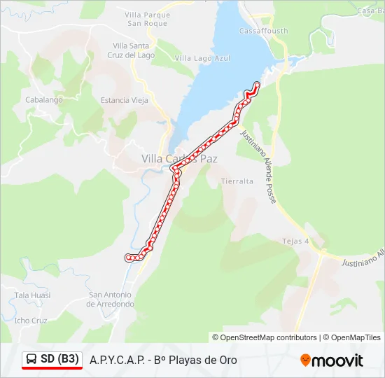 SD (B3) Bus Line Map