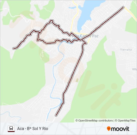 Mapa de F1 NOCTURNO de autobús