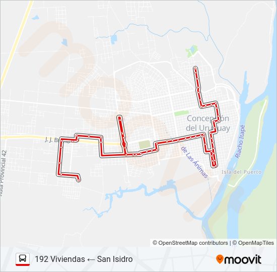 Mapa de 192 VIVIENDAS de autobús