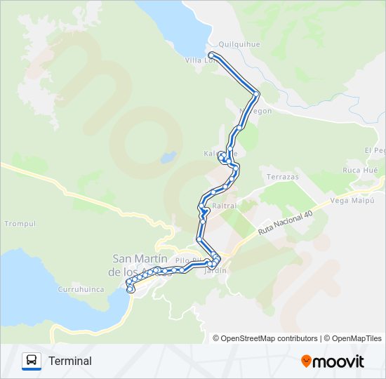 Mapa de 5A de autobús