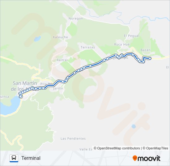 Mapa de 1D de autobús