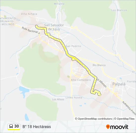 30 Bus Line Map