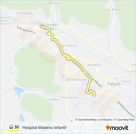 30 Bus Line Map
