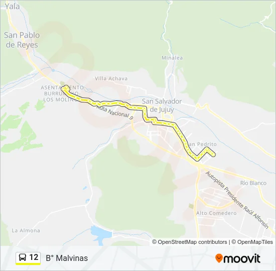 12 Bus Line Map