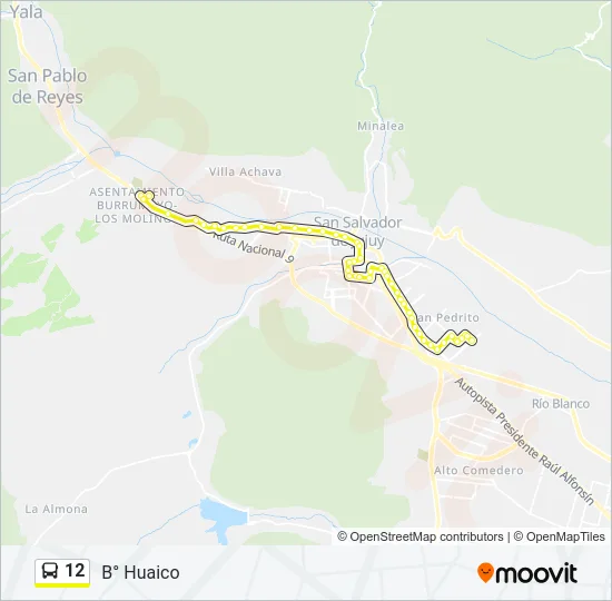 12 Bus Line Map