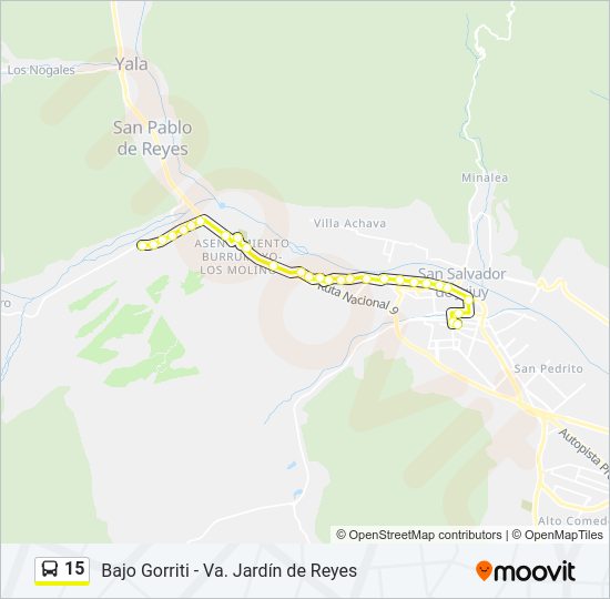 Mapa de 15 de autobús