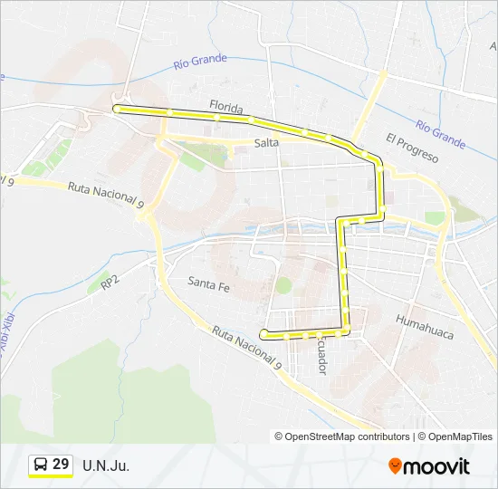 29 Bus Line Map
