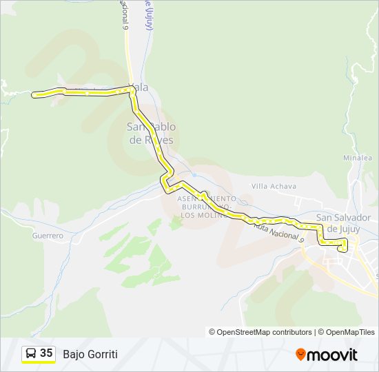 Mapa de 35 de autobús