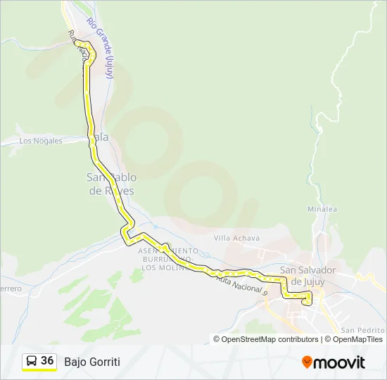 36 Bus Line Map