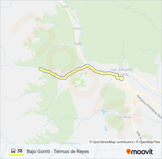 38 bus Line Map