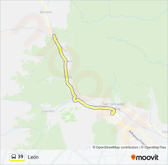 39 Bus Line Map