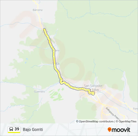 39 Bus Line Map