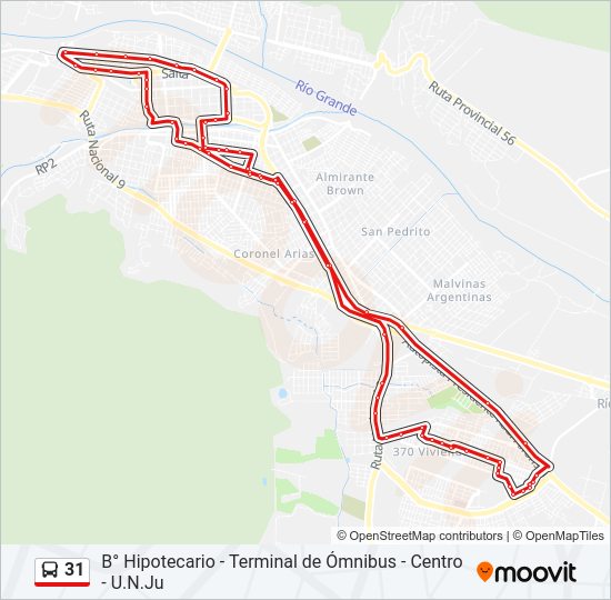 Mapa de 31 de autobús