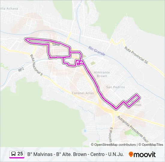25 Bus Line Map