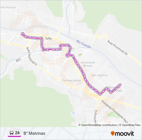 Mapa de 26 de autobús