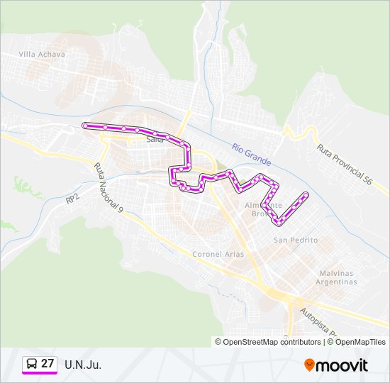 Mapa de 27 de autobús