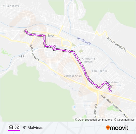 Mapa de 32 de autobús