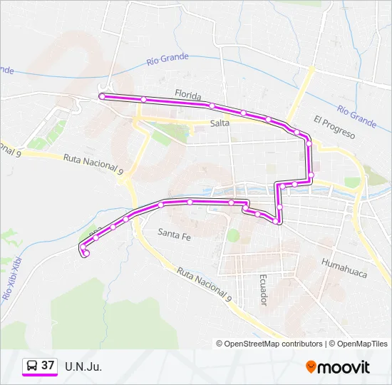 37 Bus Line Map