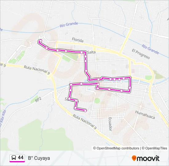44 Bus Line Map