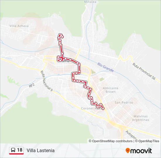 18 Bus Line Map