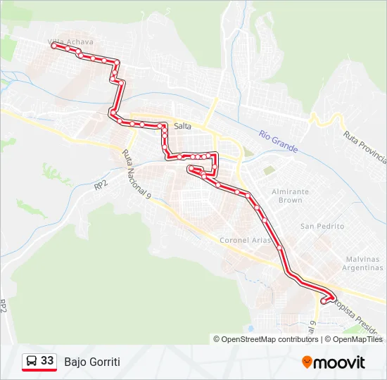 33 Bus Line Map