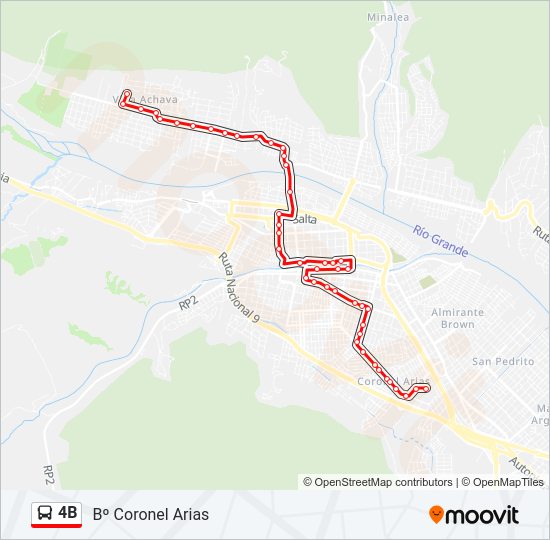 Mapa de 4B de autobús