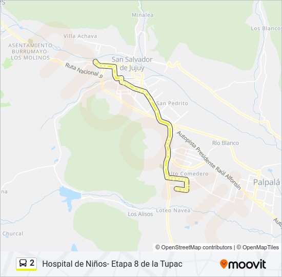 Mapa de 2 de autobús