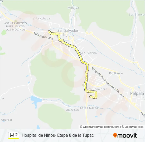 2 Bus Line Map