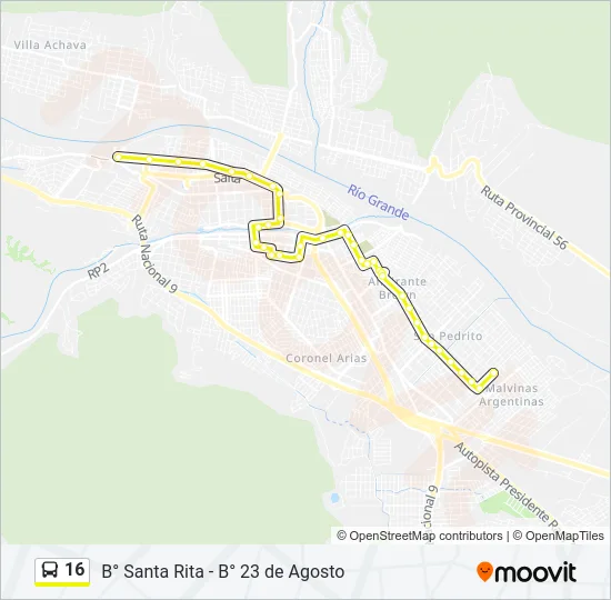 16 Bus Line Map