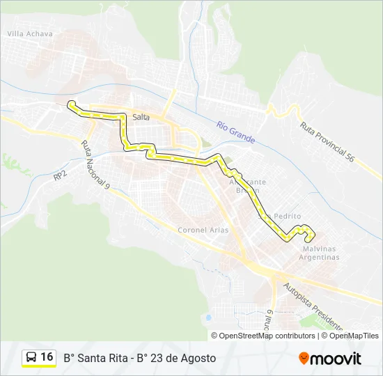 16 Bus Line Map
