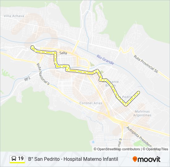 Mapa de 19 de autobús