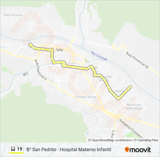 19 Bus Line Map