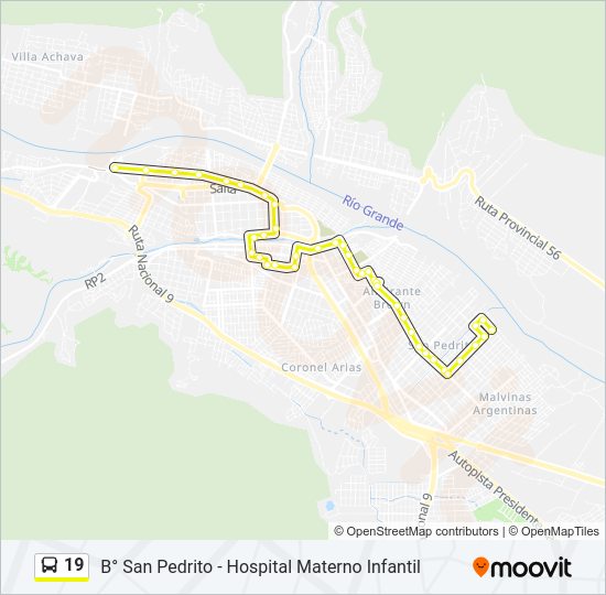 Mapa de 19 de autobús