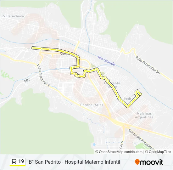 19 Bus Line Map