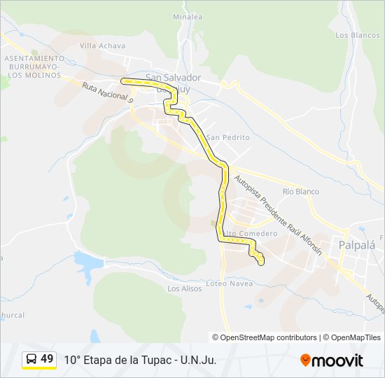 Mapa de 49 de autobús