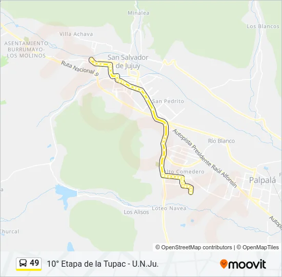 49 Bus Line Map