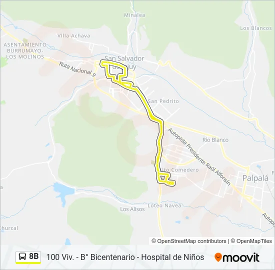 8B Bus Line Map