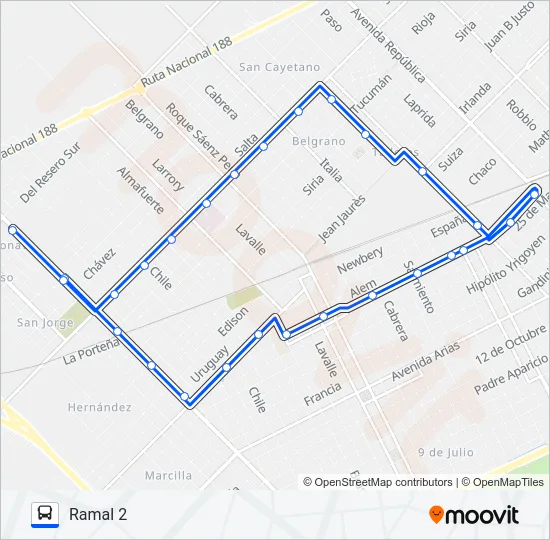 AZUL Bus Line Map