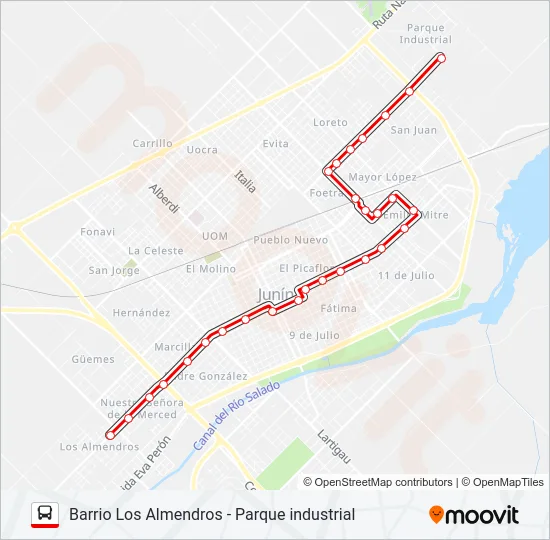 ROJO Bus Line Map