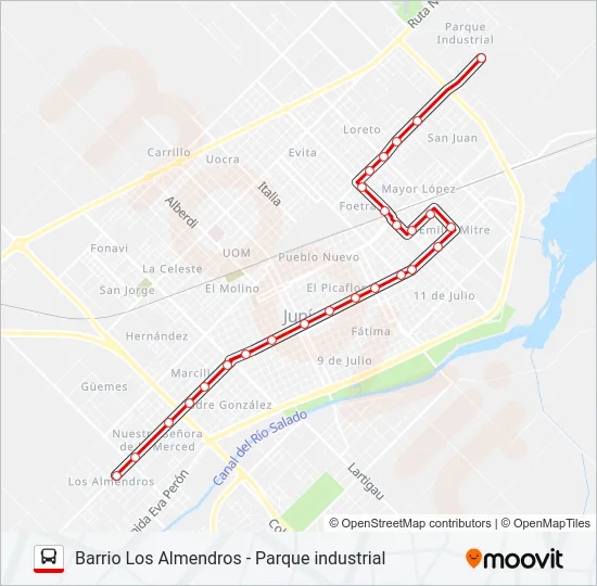 ROJO Bus Line Map