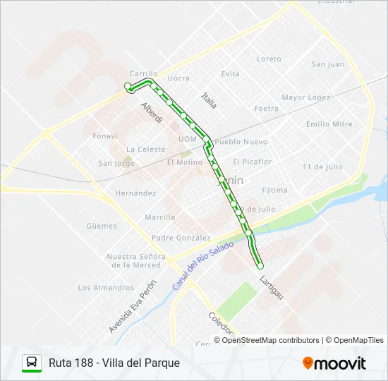 VERDE Bus Line Map