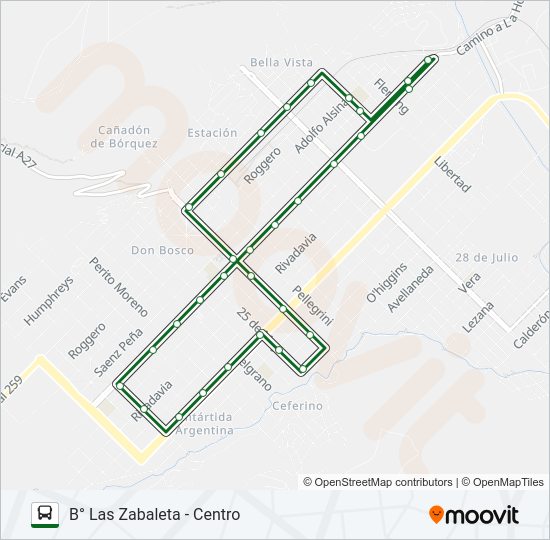 Mapa de L1 de autobús