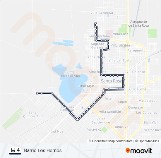 Mapa de 4 de autobús